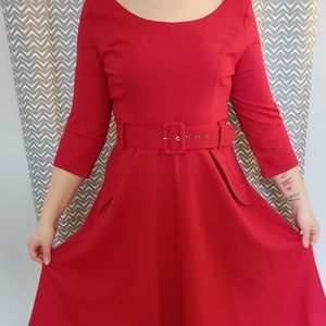 Collectif Magenta Swing Dress